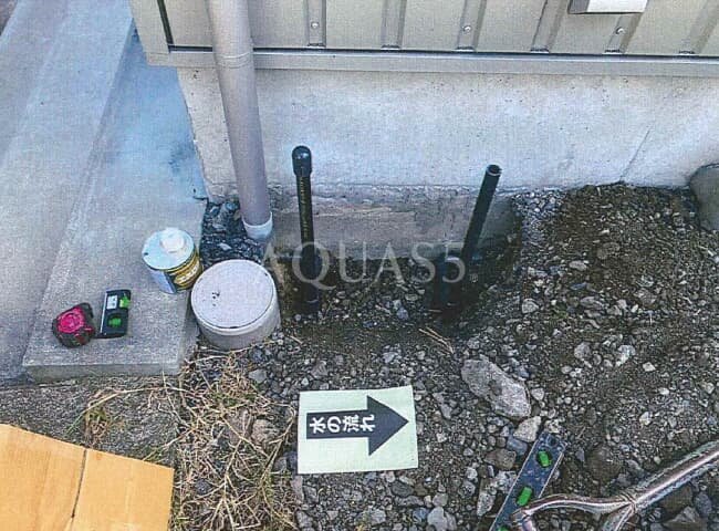 家中オール浄水の確認／セントラル浄水器の給水配管立上作業｜アクアス５