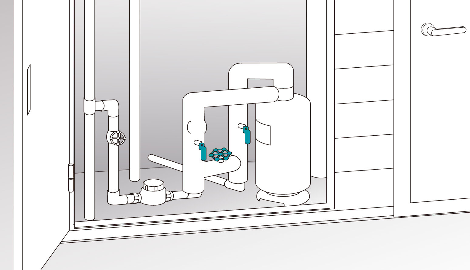 セントラル浄水器アクアス５設置位置（マンション）